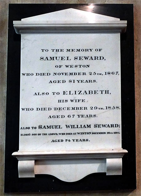 Memorial to Samuel & Elizabeth Seward